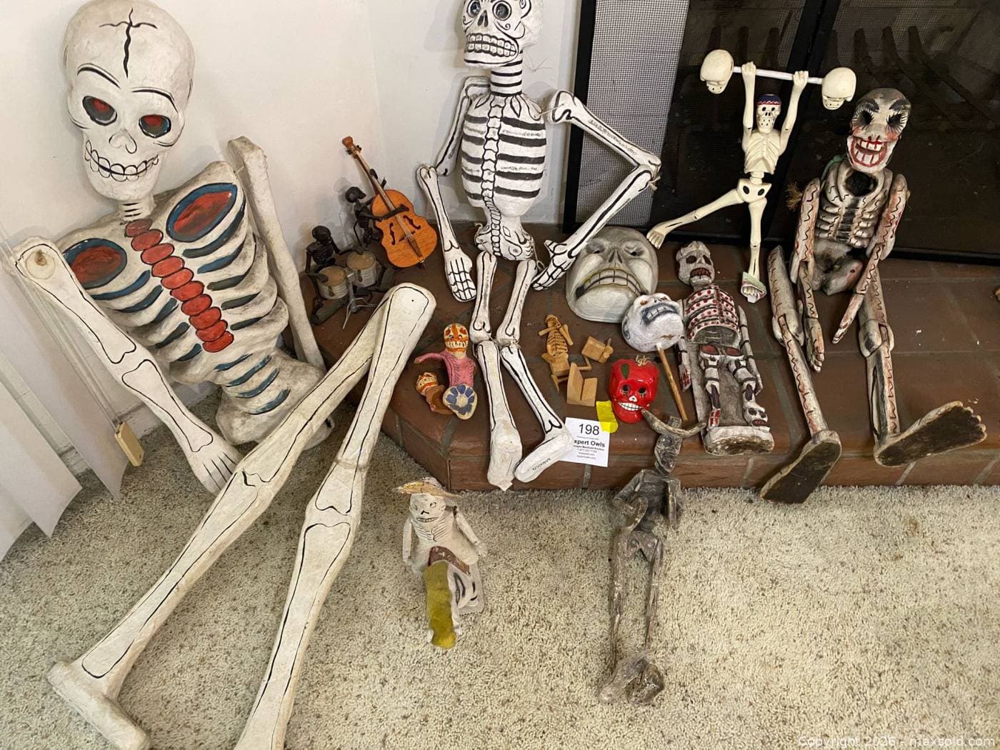 Collection of Handcrafted Mexican Folk Art Day of the Dead Skeletons