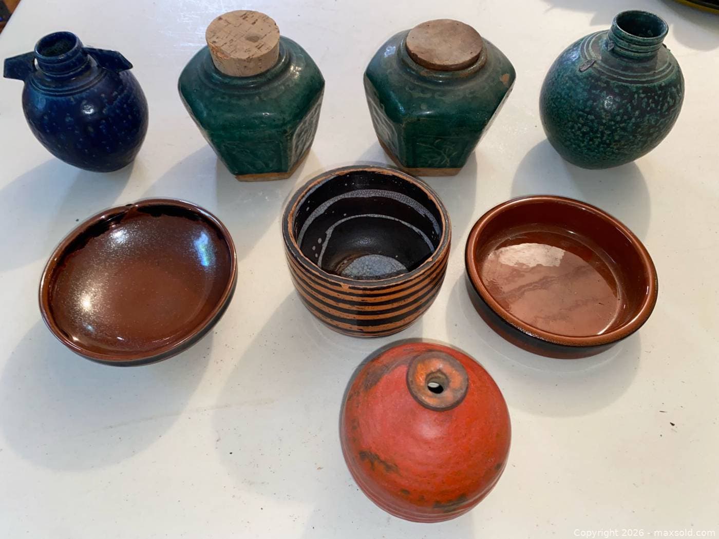 Antique Chinese Octagonal Pottery & Other Pottery Pieces